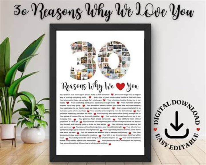 30 Reasons Why We/i Love You Print Friend Picture Gift for Etsy
