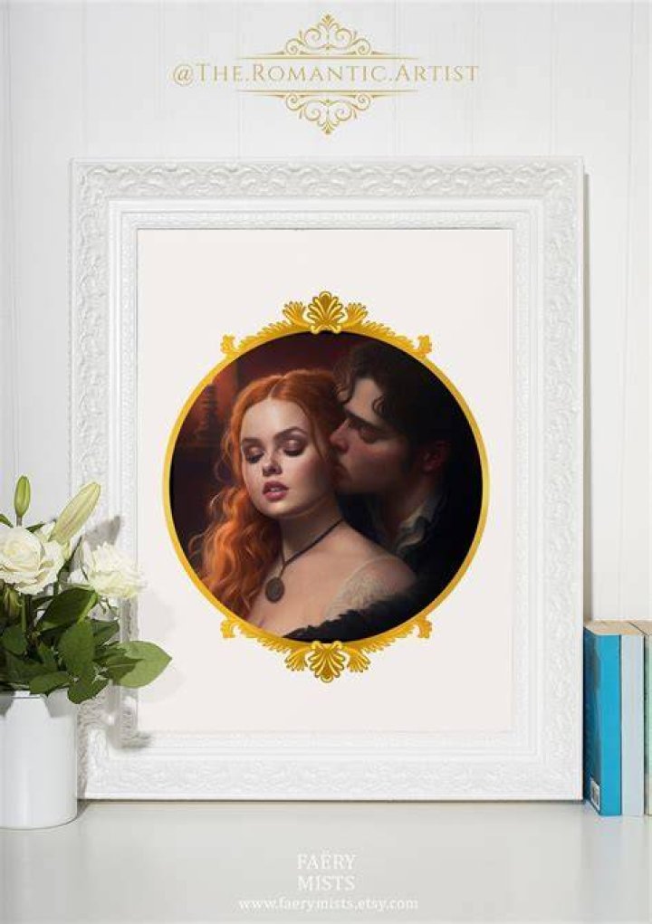 5x7 Bridgerton Penelope & Colin Mirror Scene, Bridgerton Gift, Pastel