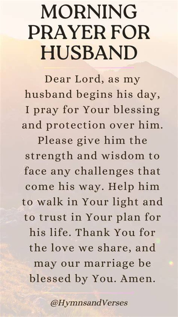 A Prayer for our Husband's Protection Kaylene Yoder