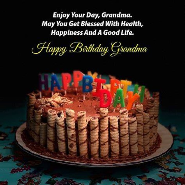 Birthday wish for Grandma, on card with drawings of colorful flowers