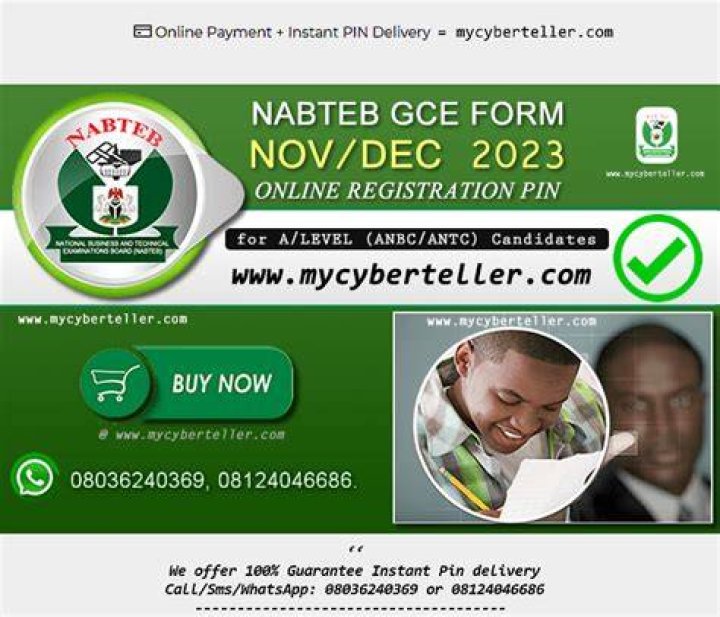 BUY NABTEB NOV/DEC GCE FORM Online, Where to buy NABTEB GCE online, How