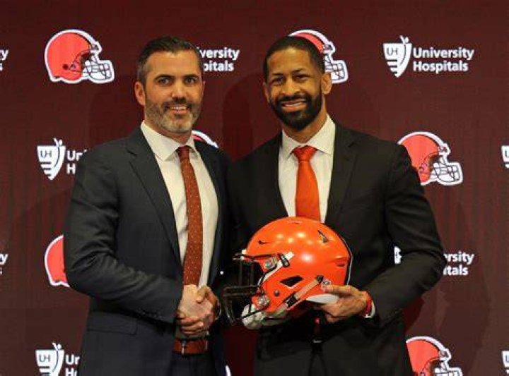 Cleveland Browns General Manager Andrew Berry and his wife baby