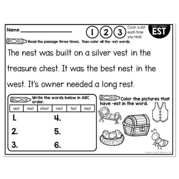 EST Short Vowel Phonics Mats 1st Grade Lucky Little Learners