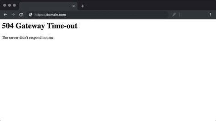 Gateway timeout Error code 504