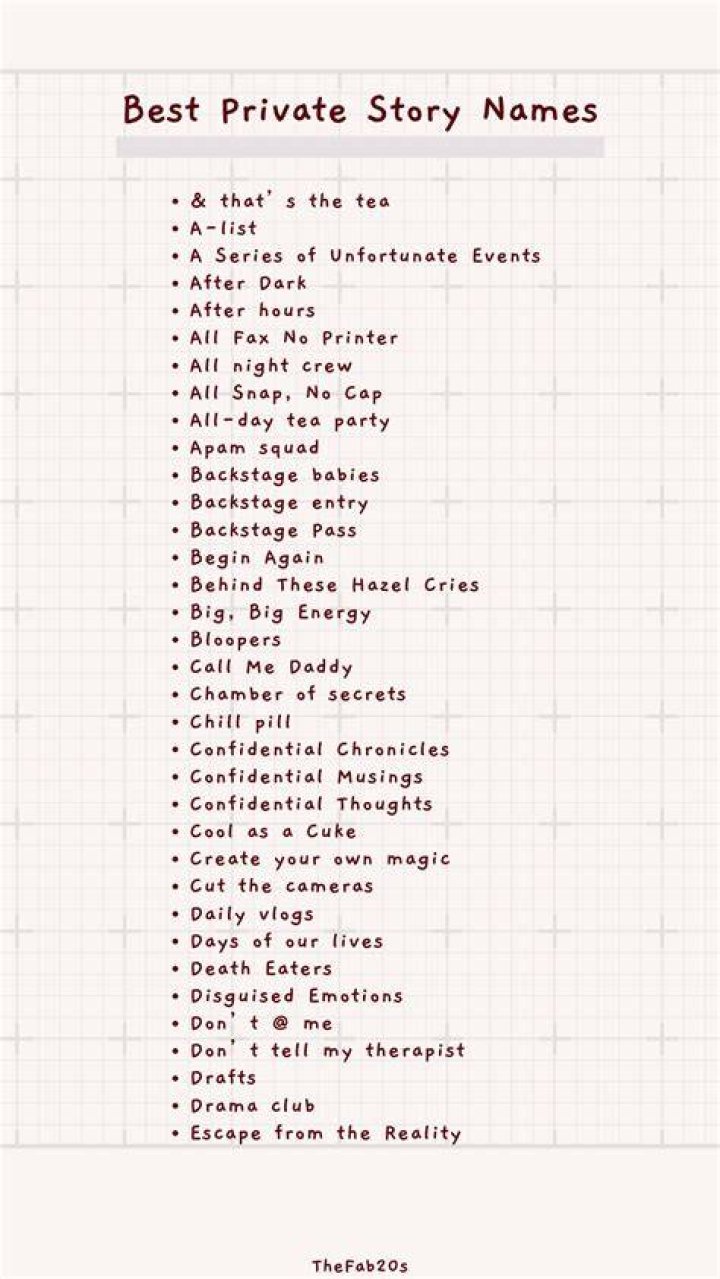 Good Private Story Names Funny Insolacao Wallpaper