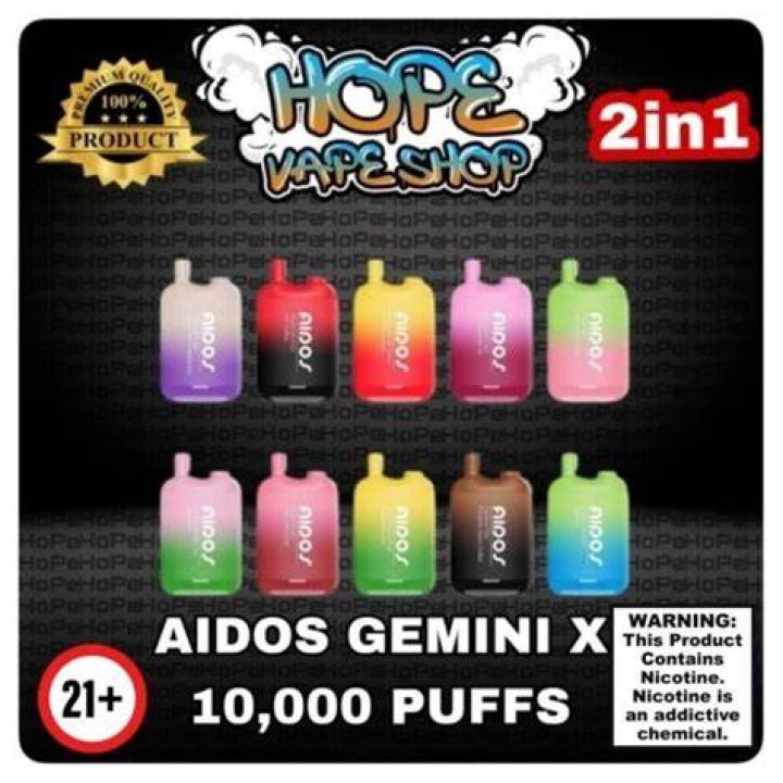 LEGIT AIDOS GEMINI X 10000 Puffs 2 Flavor Rechargeable Disposable Vape