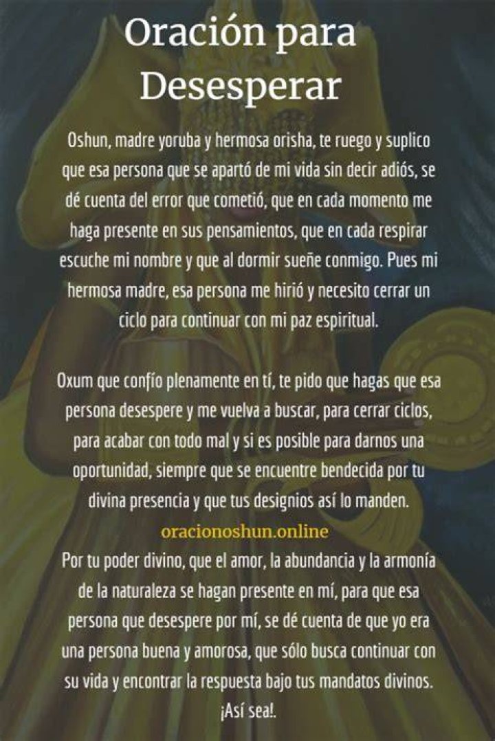 Oraci&oacute;n a Oshun para Desesperar Milagrosa & Efectiva 【2020】