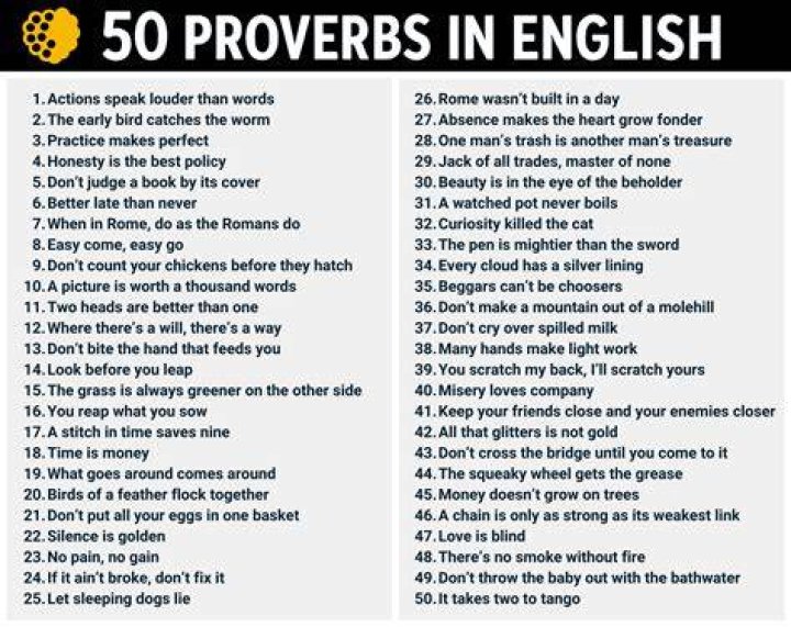 Proverbs List of 25 Famous Proverbs with Useful Meaning ESL Grammar