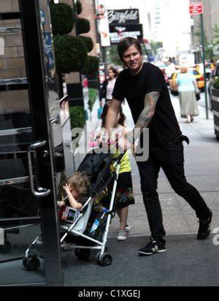 Tom DeLonge walks through Soho with his daughter Ava Elizabeth New York