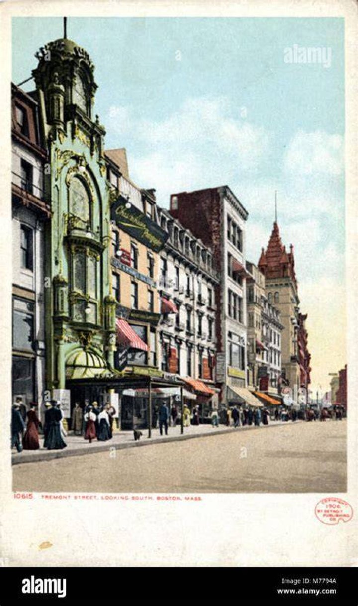 Tremont Street, facing south from between modernday Stuart and Oak