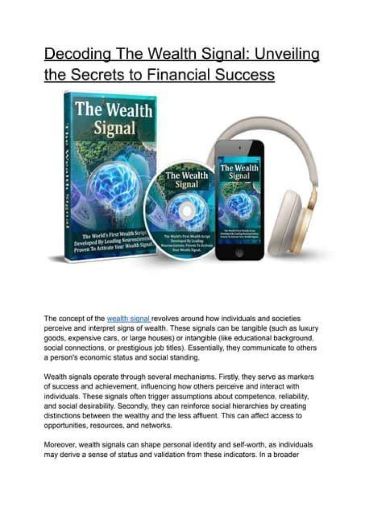 Unveiling The Secrets Of Wealth And Success
